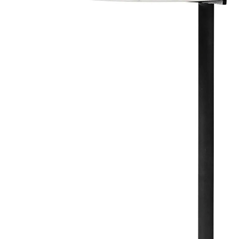 27" Black And White Marble Round End Table - GreatEagleInc