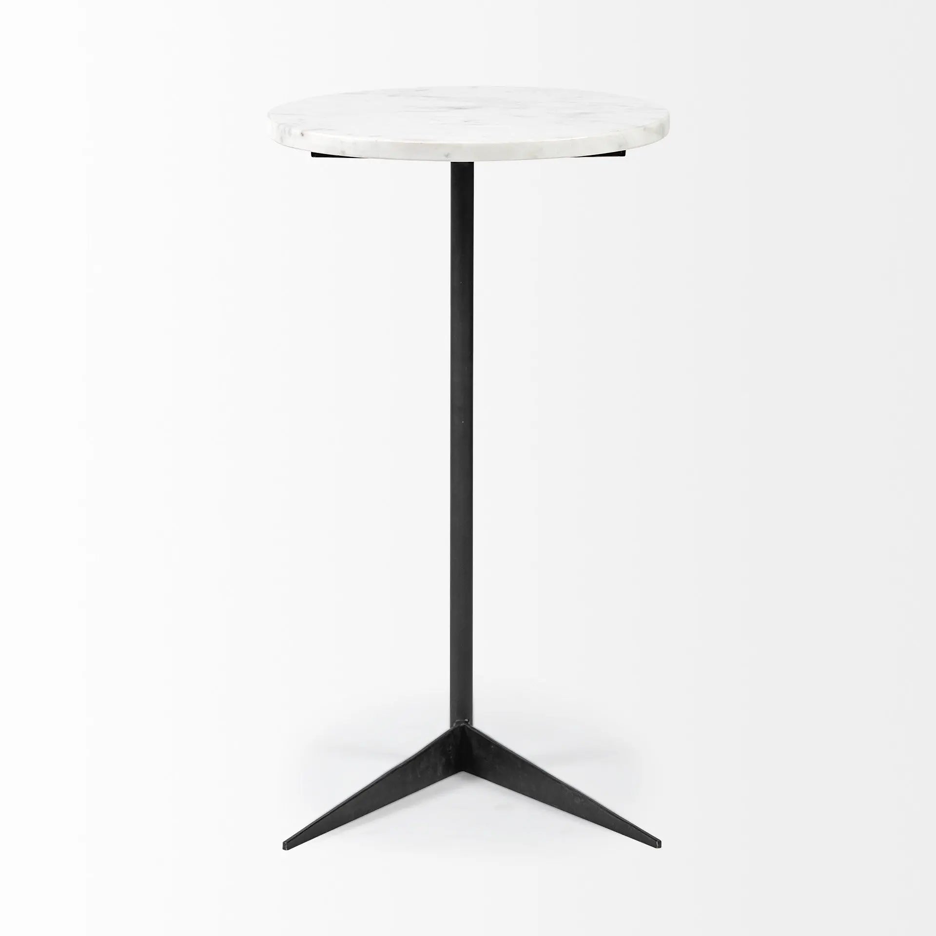 27" Black And White Marble Round End Table - GreatEagleInc