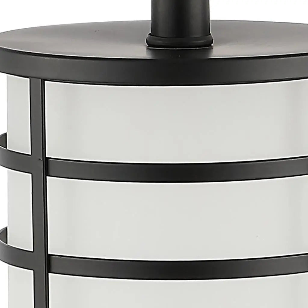 27" Black USB Table Lamp With Drum Shade Homeroots Lighting