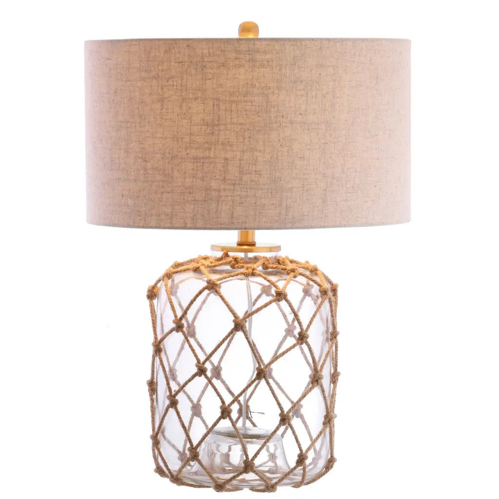 27" Clear Novelty Table Lamp LED With Drum Shade Homeroots Lighting