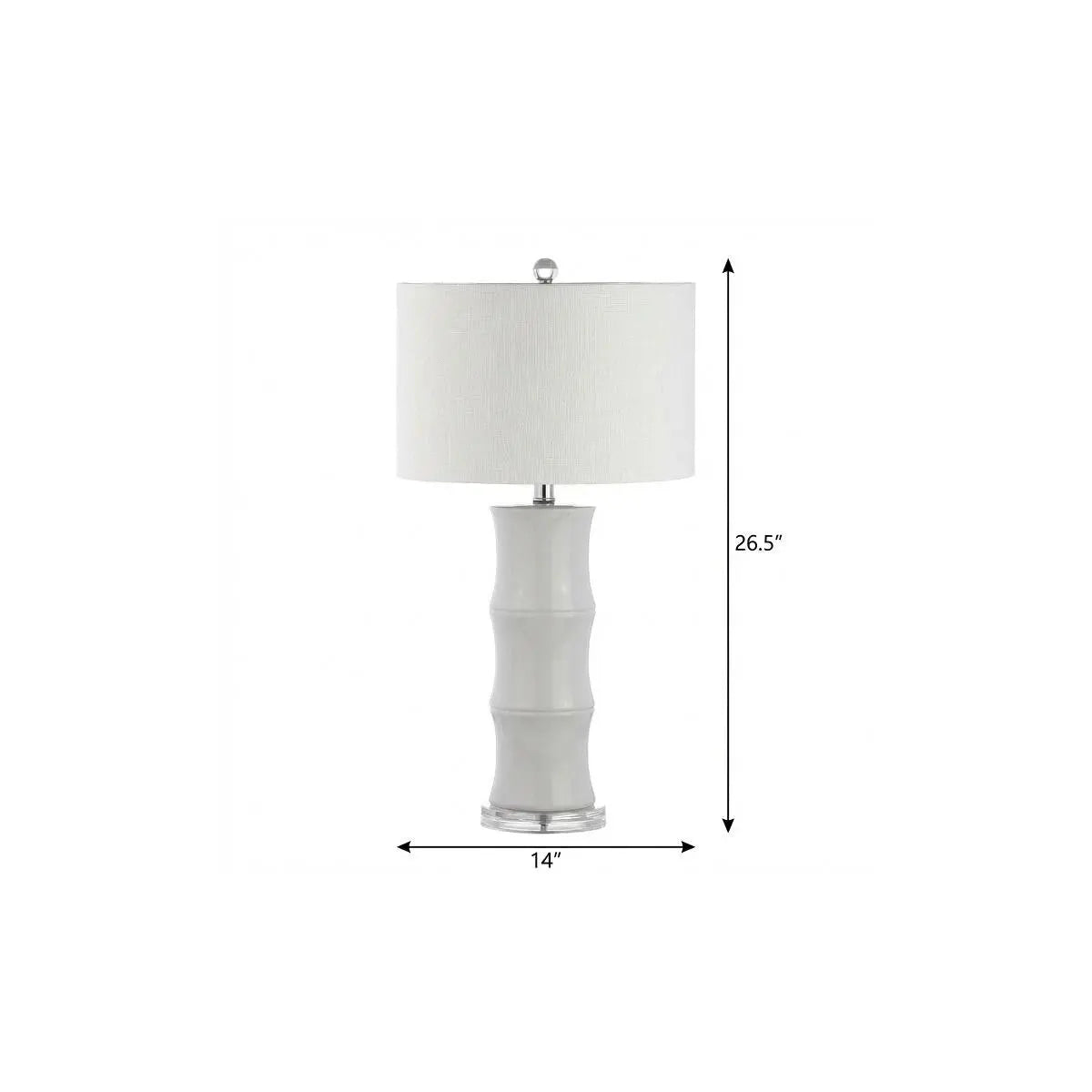 27" Clear Table Lamp With Drum Shade Homeroots Lighting