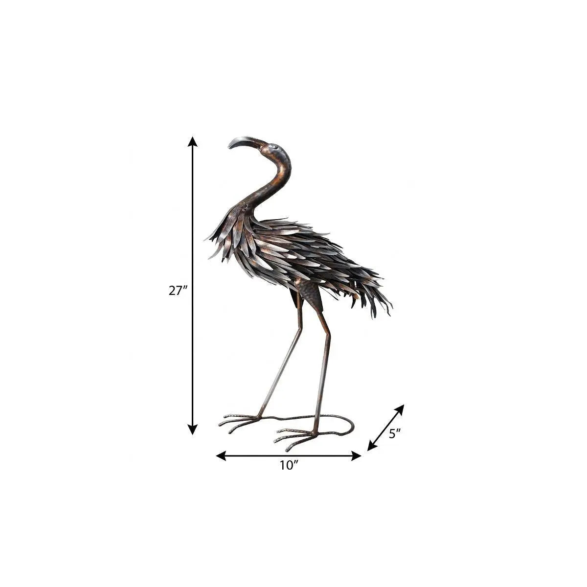 27" Copper And Silver Metal Flamingo Garden Accents Accessories Homeroots Outdoor