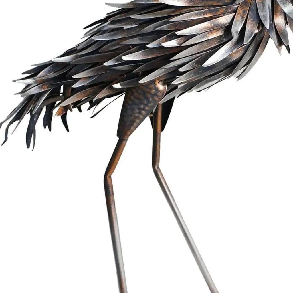 27" Copper And Silver Metal Flamingo Garden Accents Accessories Homeroots Outdoor