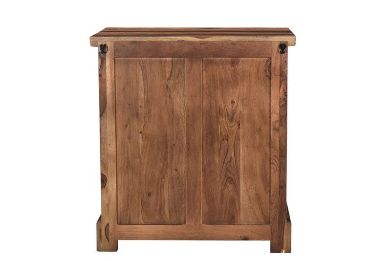 27" Dark Brown Solid Wood Three Drawer Nightstand Homeroots Bed & Bath