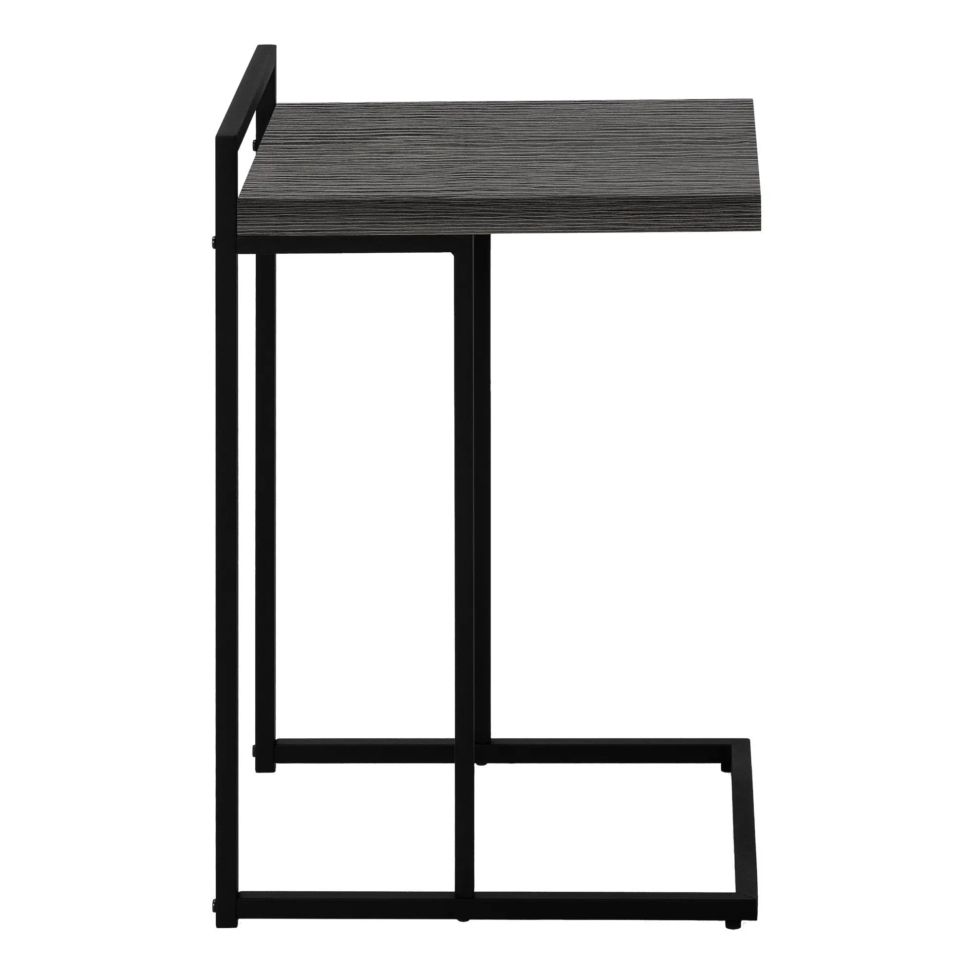 27" Dark Gray and Black Wood and Iron End Table Homeroots Living Room
