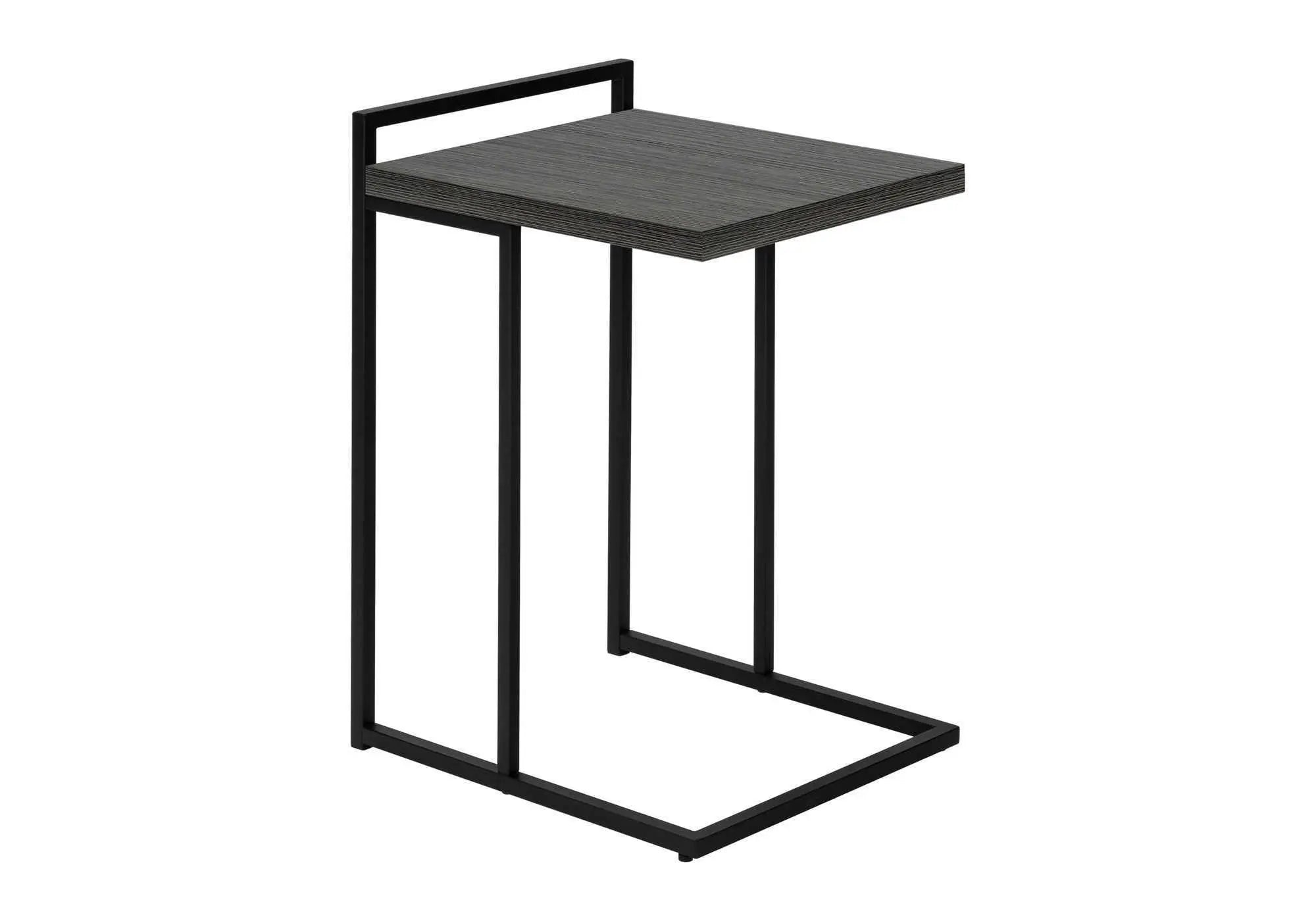 27" Dark Gray and Black Wood and Iron End Table Homeroots Living Room