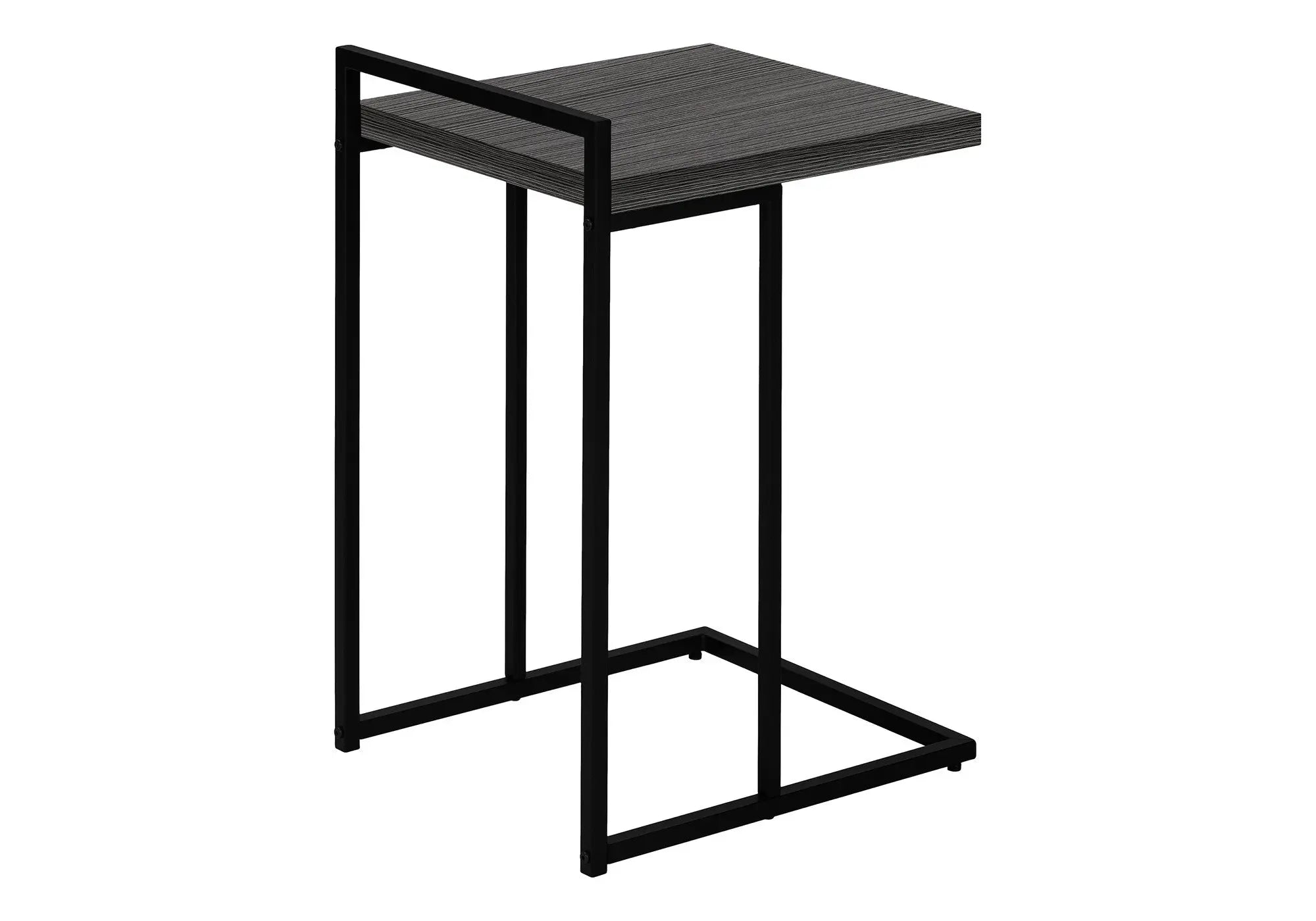 27" Dark Gray and Black Wood and Iron End Table Homeroots Living Room