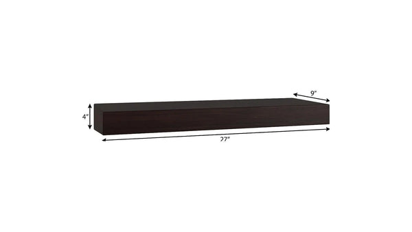 27" Espresso Wood Wall Mounted Floating Shelf Homeroots Organization