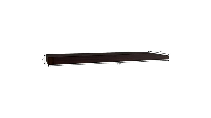 27" Espresso Wood Wall Mounted Floating Shelf Homeroots Organization