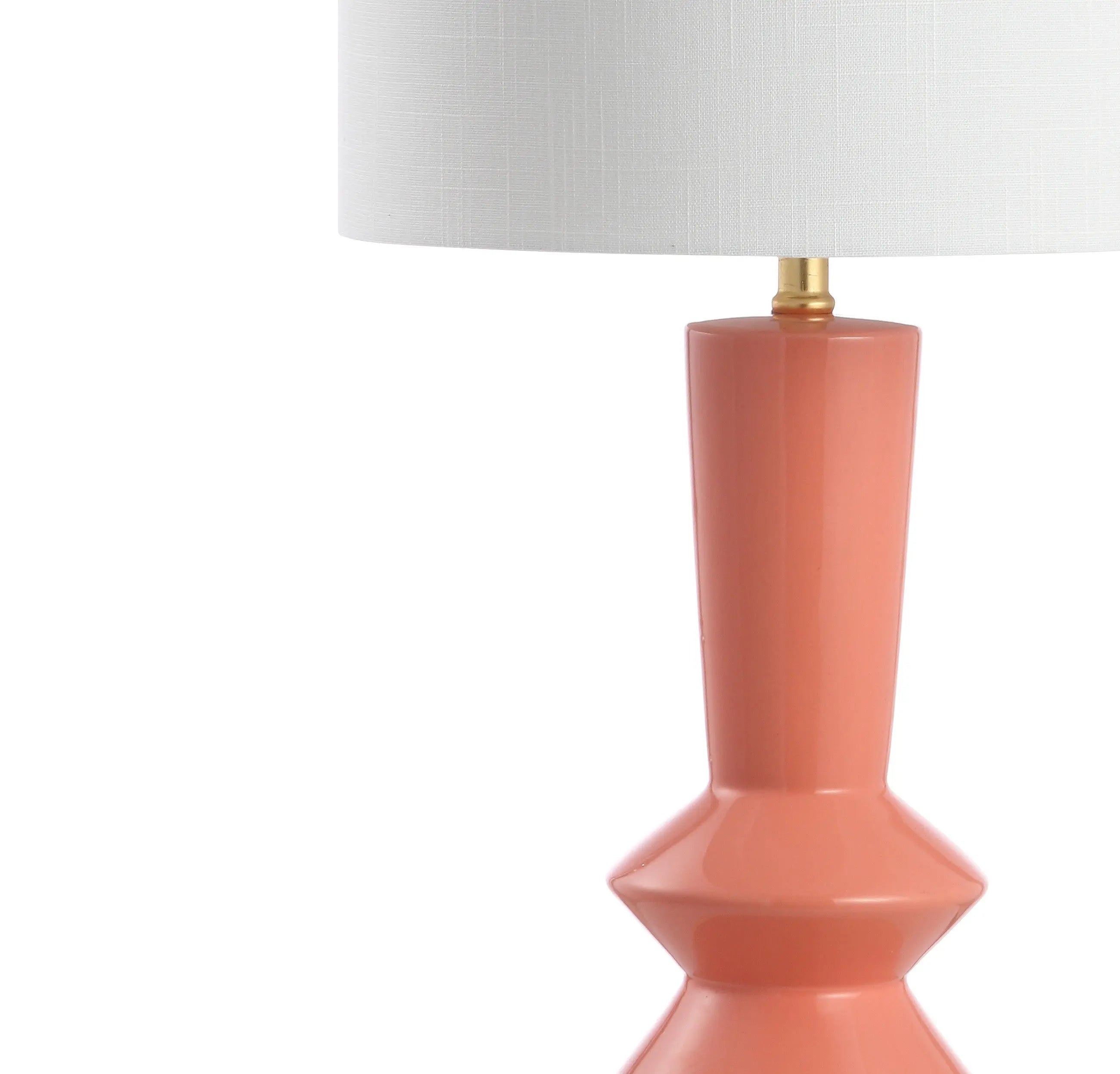 27" Gold Geometric Table Lamp LED With Drum Shade Homeroots Lighting