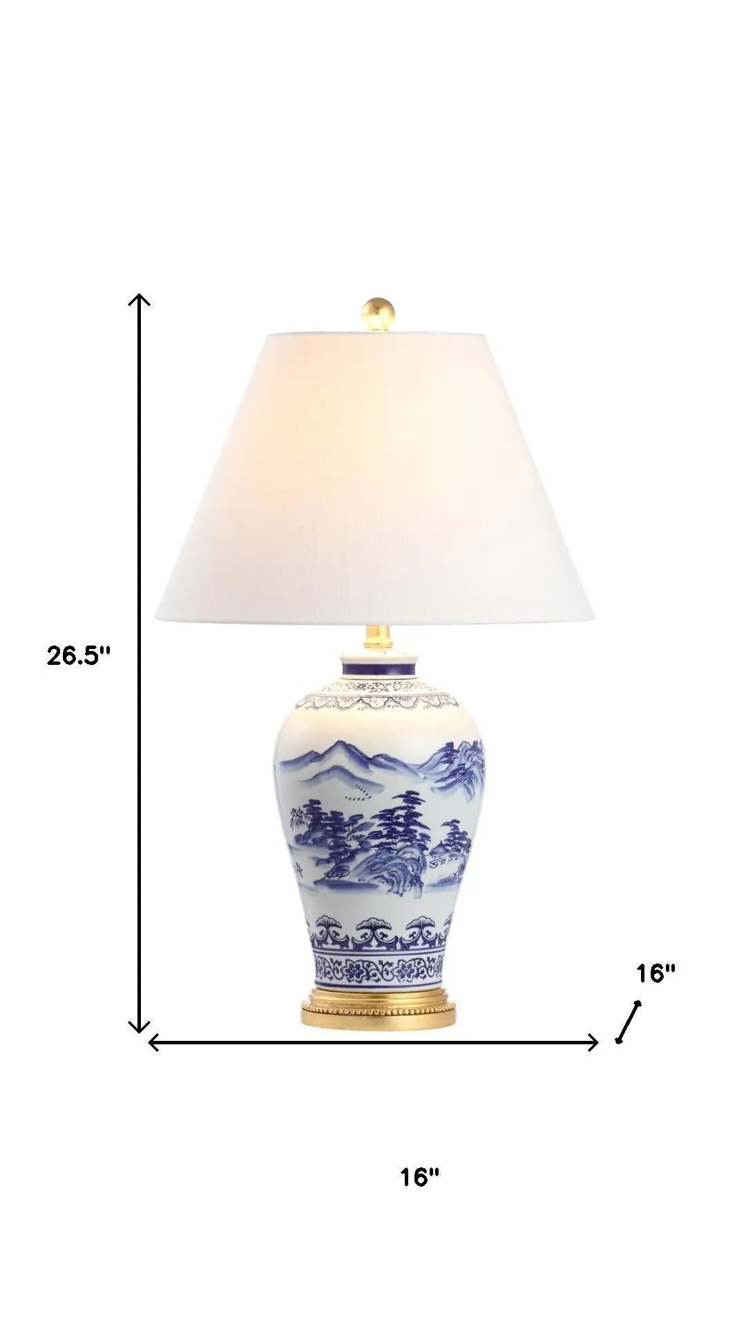 27" Gold Novelty Table Lamp LED With Empire Shade Homeroots Lighting