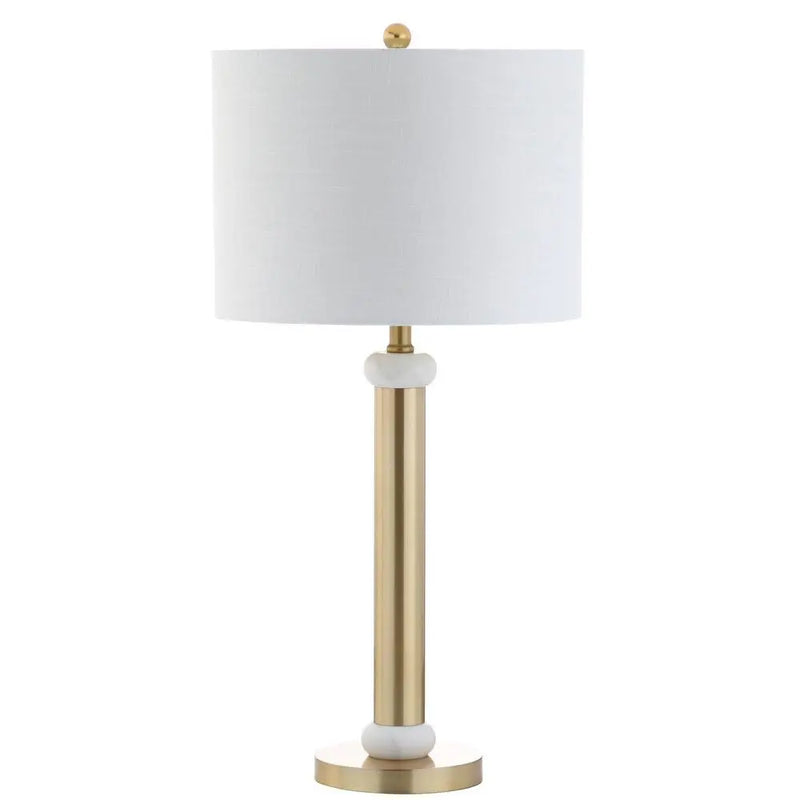 27" Gold Novelty Table Lamp With Drum Shade Homeroots Lighting