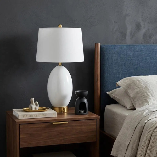 27" Gold Novelty Table Lamp With Empire Shade Homeroots Lighting