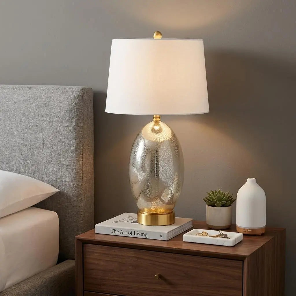27" Gold Novelty Table Lamp With Empire Shade Homeroots Lighting