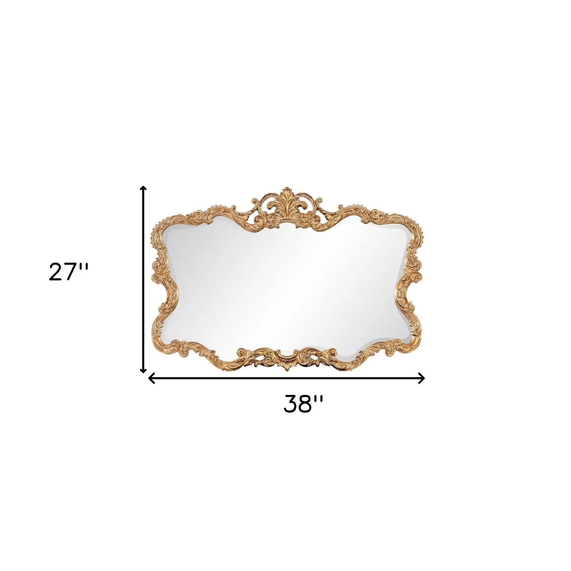 27" Gold Ornate Scroll Framed Accent Mirror Homeroots Bed & Bath