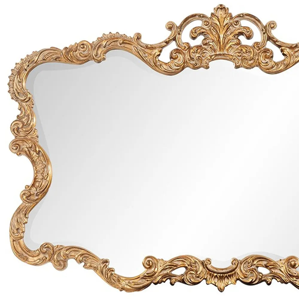 27" Gold Ornate Scroll Framed Accent Mirror Homeroots Bed & Bath