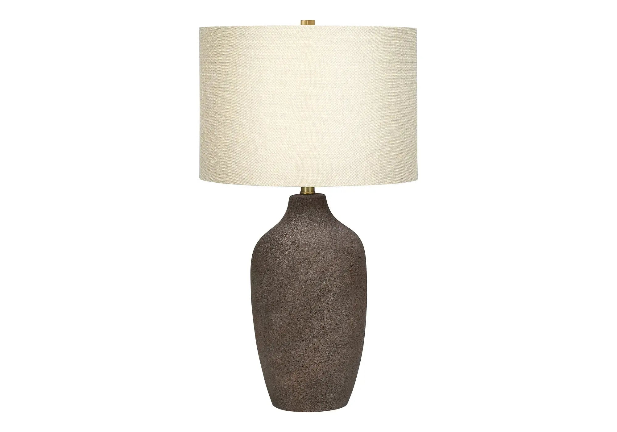 27" Gray Ceramic Urn Table Lamp With Beige Drum Shade Homeroots Lighting