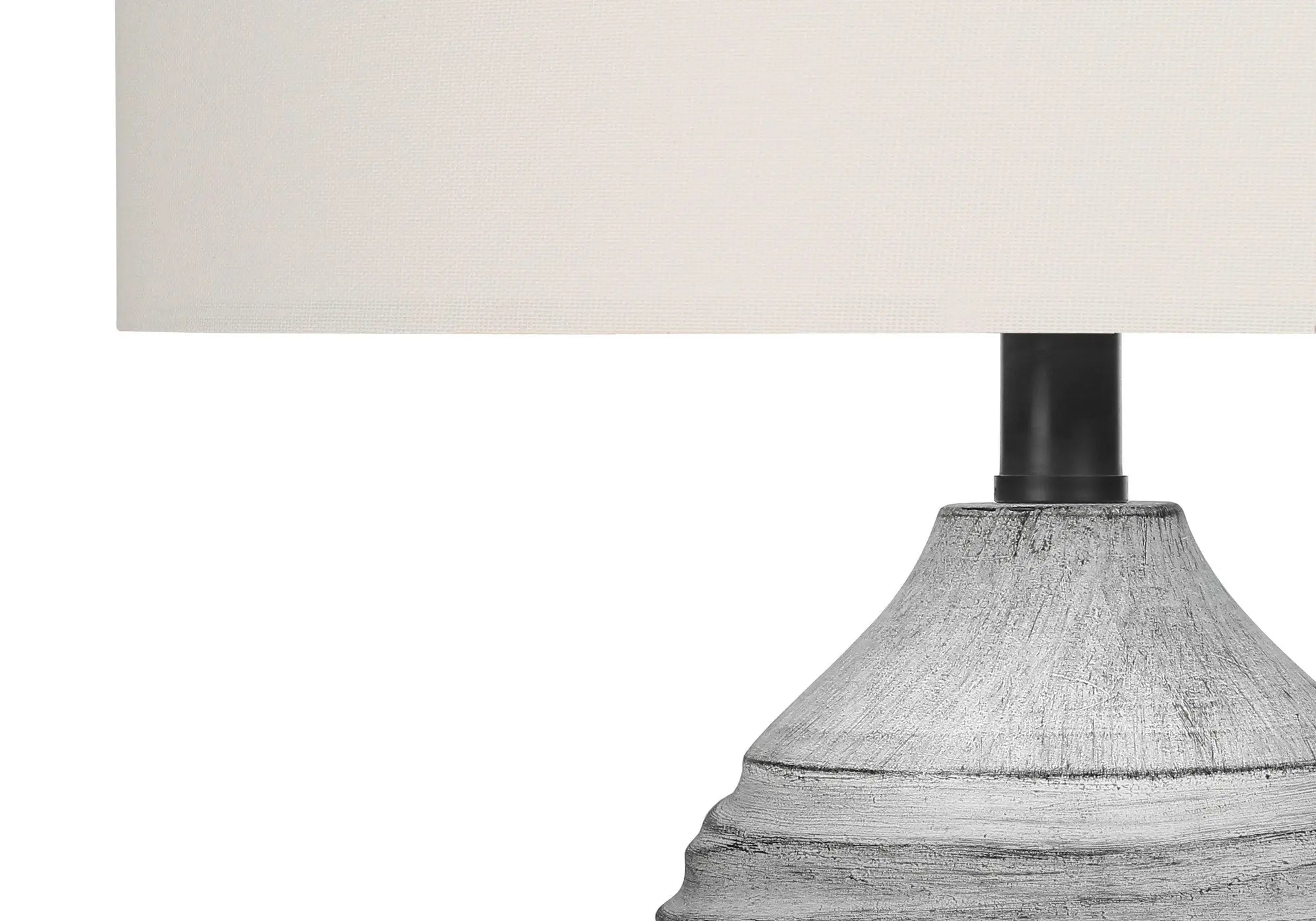 27" Gray Cylinder Table Lamp With Ivory Drum Shade Homeroots Lighting