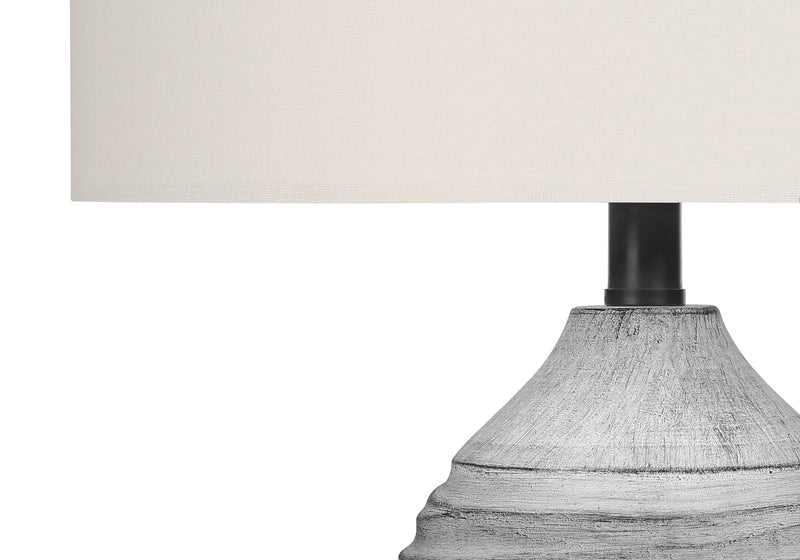 27" Gray Cylinder Table Lamp With Ivory Drum Shade Homeroots Lighting