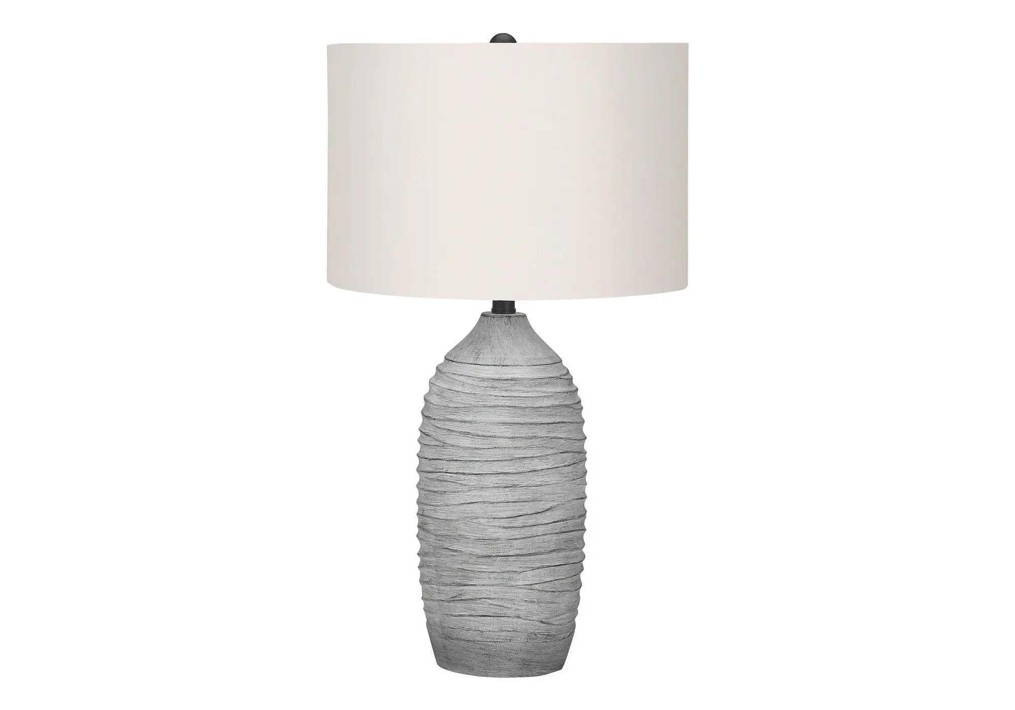 27" Gray Cylinder Table Lamp With Ivory Drum Shade Homeroots Lighting