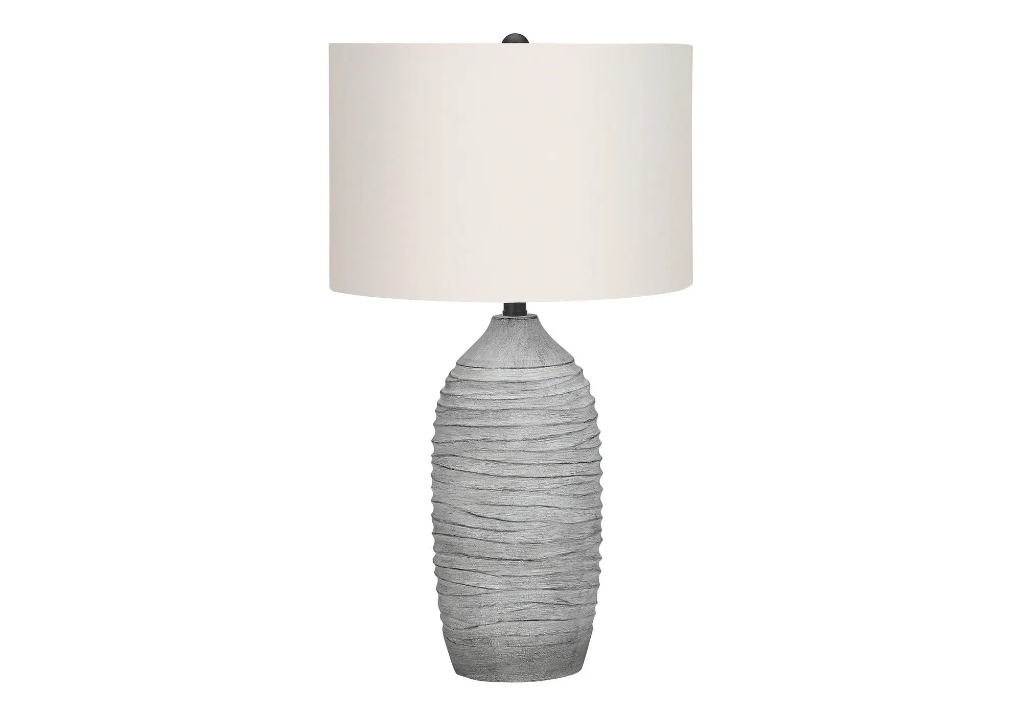 27" Gray Cylinder Table Lamp With Ivory Drum Shade Homeroots Lighting
