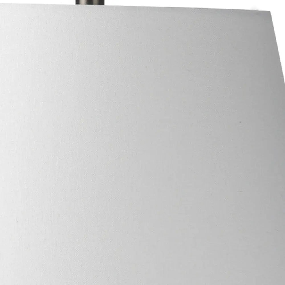 27" Gray Round Bedside Lamp With Empire Shade Homeroots Lighting