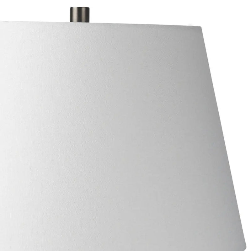 27" Gray Round Bedside Lamp With Empire Shade Homeroots Lighting