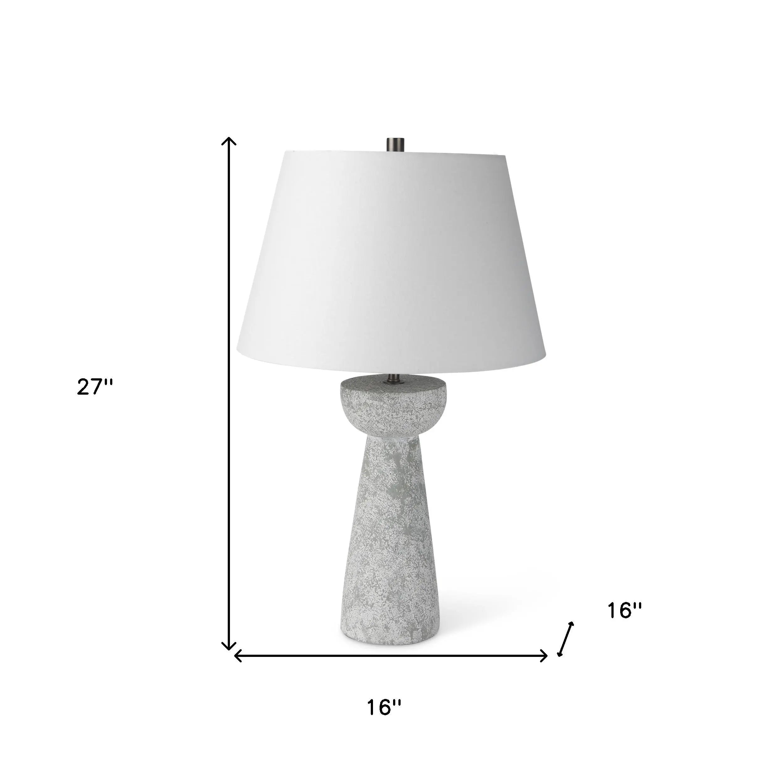 27" Gray Round Bedside Lamp With Empire Shade Homeroots Lighting