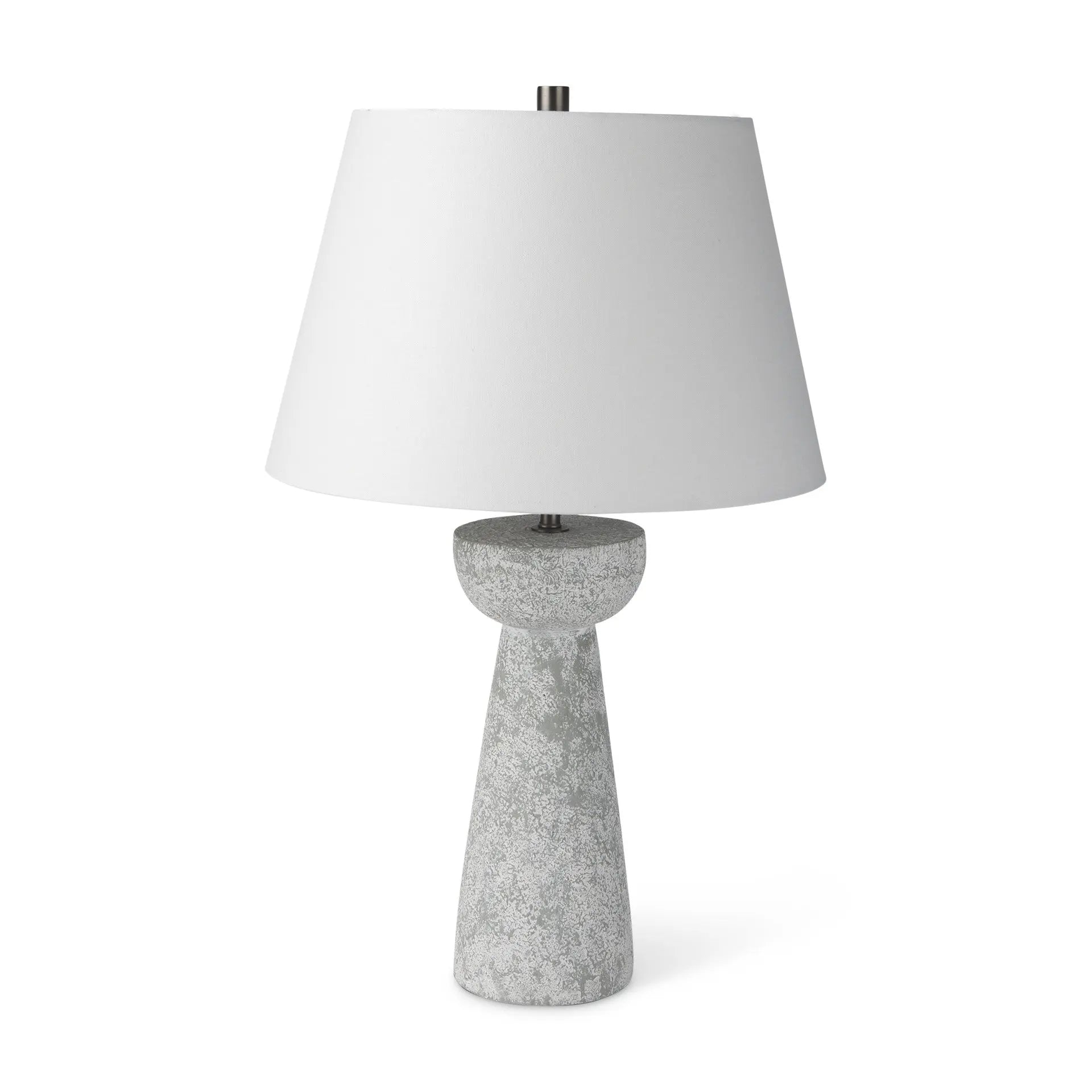 27" Gray Round Bedside Lamp With Empire Shade Homeroots Lighting
