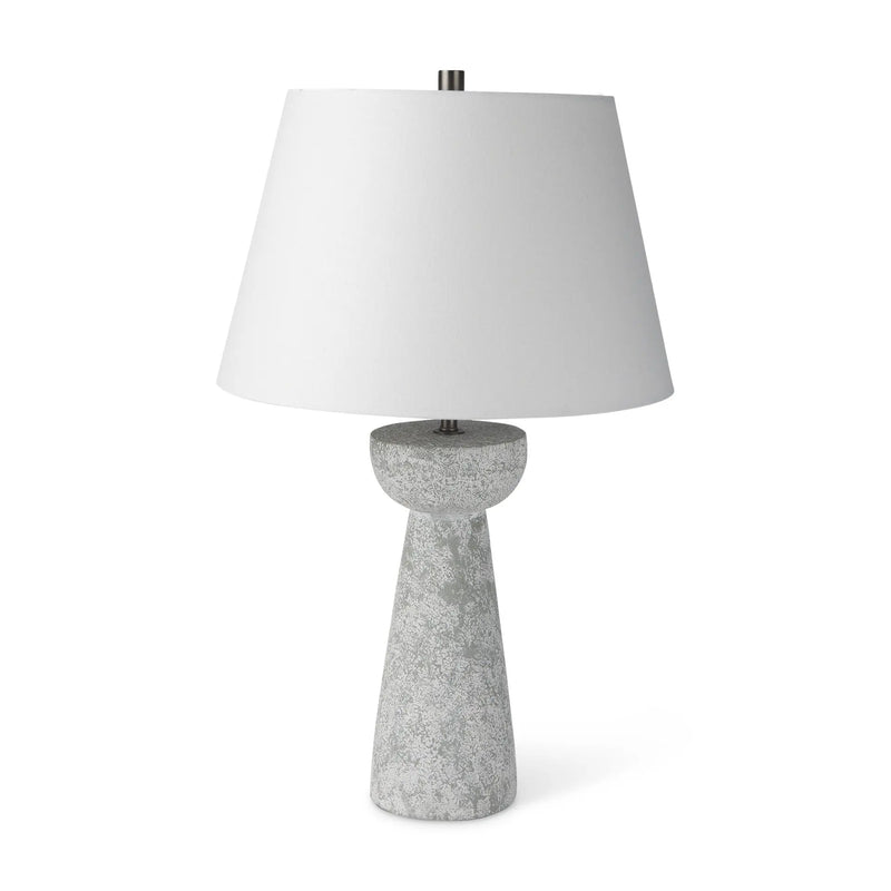 27" Gray Round Bedside Lamp With Empire Shade Homeroots Lighting