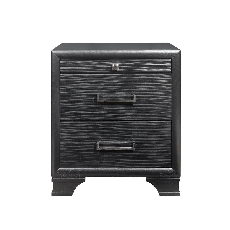 27" Gray Wood Two Drawer Nightstand Homeroots Bed & Bath
