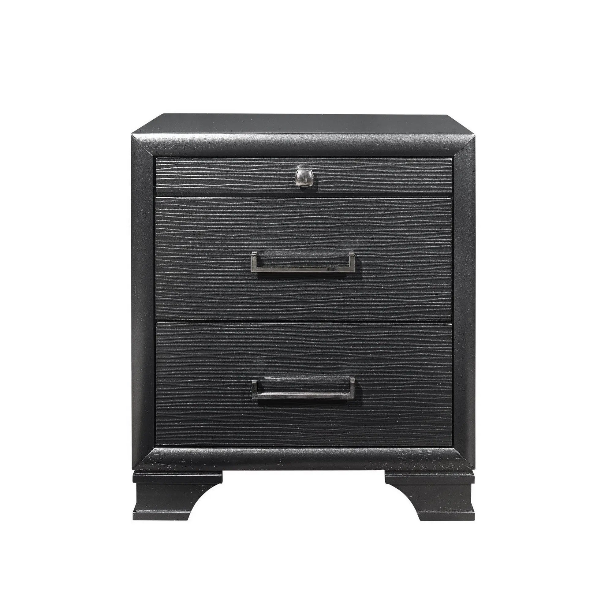 27" Gray Wood Two Drawer Nightstand Homeroots Bed & Bath