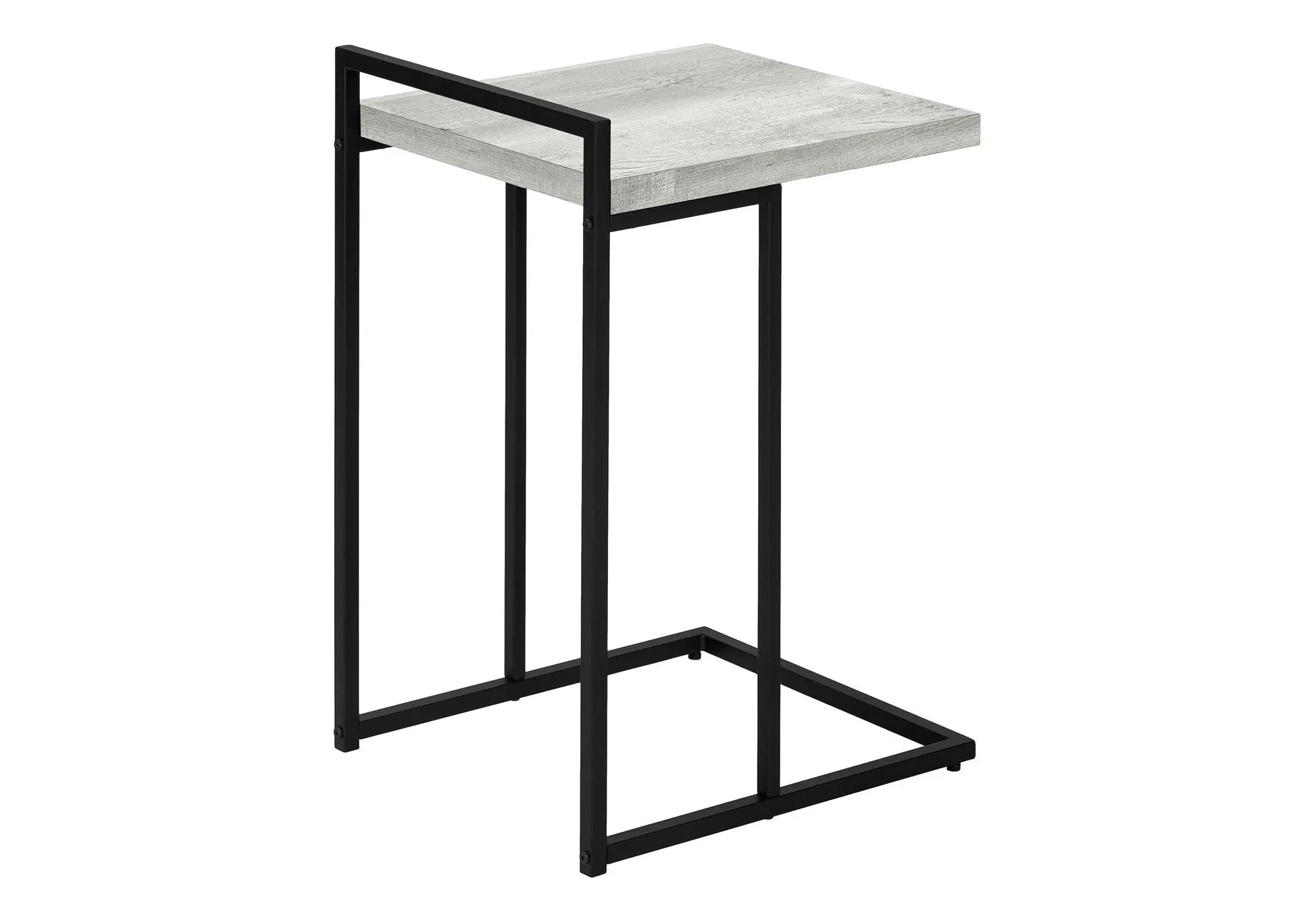 27" Gray and Black Distressed Reclaimed Wood and Iron End Table Homeroots Living Room