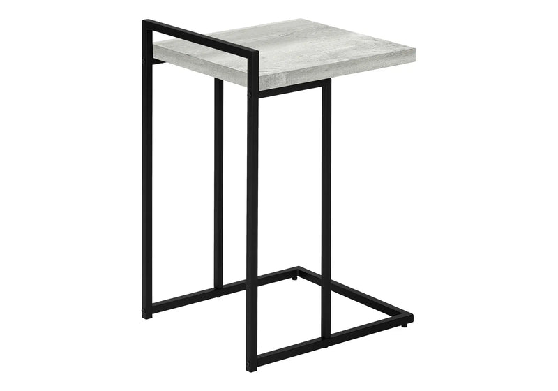 27" Gray and Black Distressed Reclaimed Wood and Iron End Table Homeroots Living Room