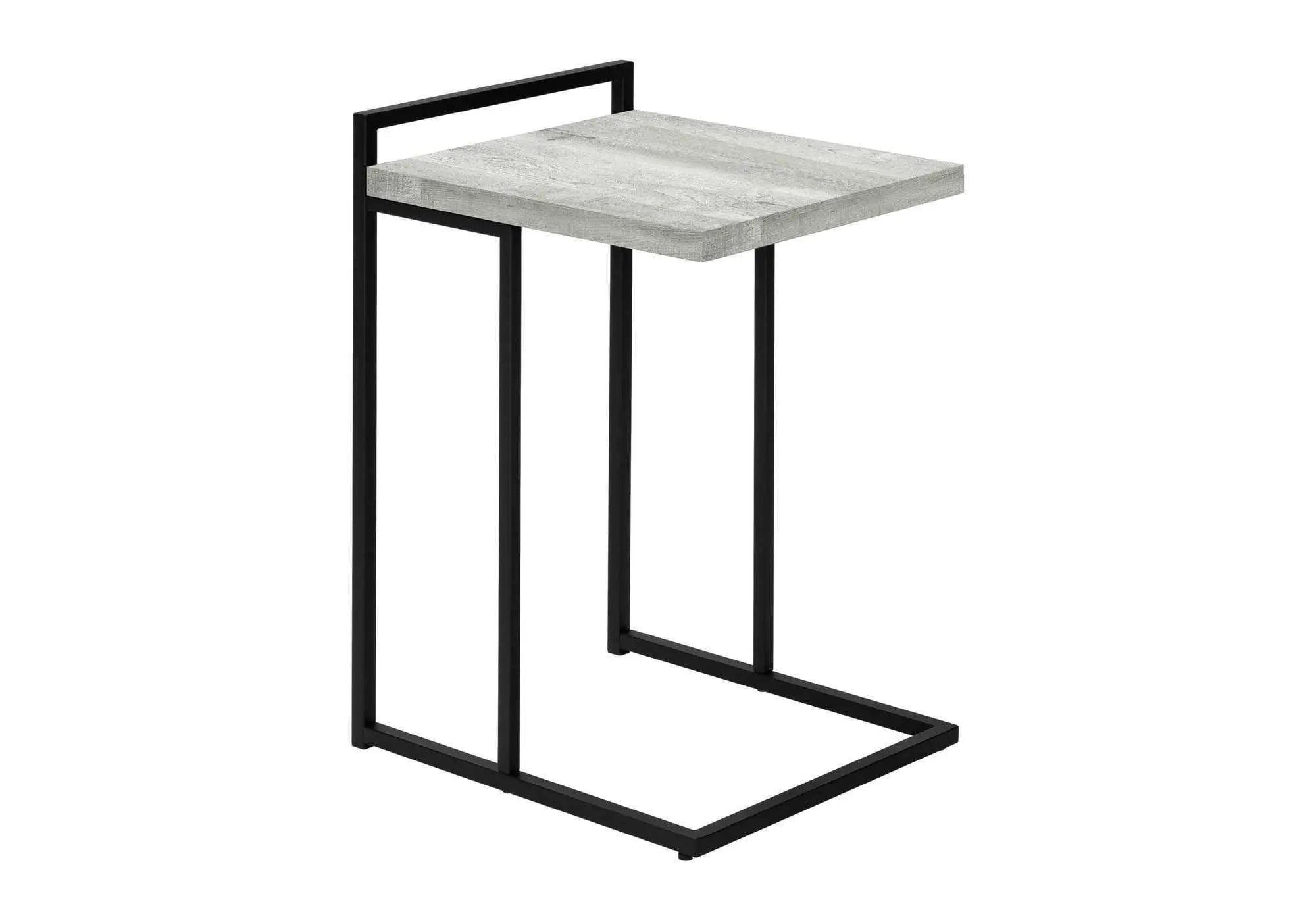 27" Gray and Black Distressed Reclaimed Wood and Iron End Table Homeroots Living Room