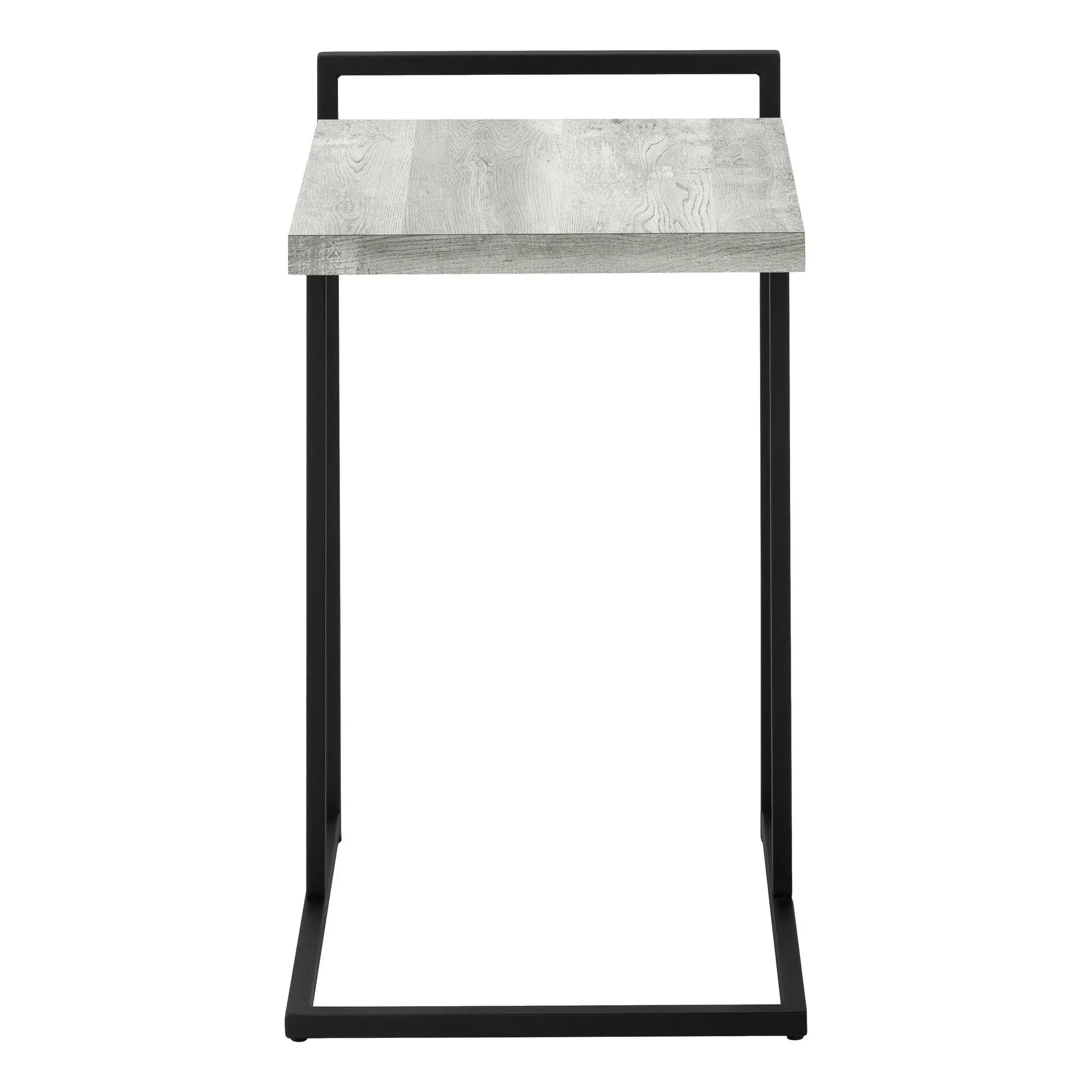27" Gray and Black Distressed Reclaimed Wood and Iron End Table Homeroots Living Room