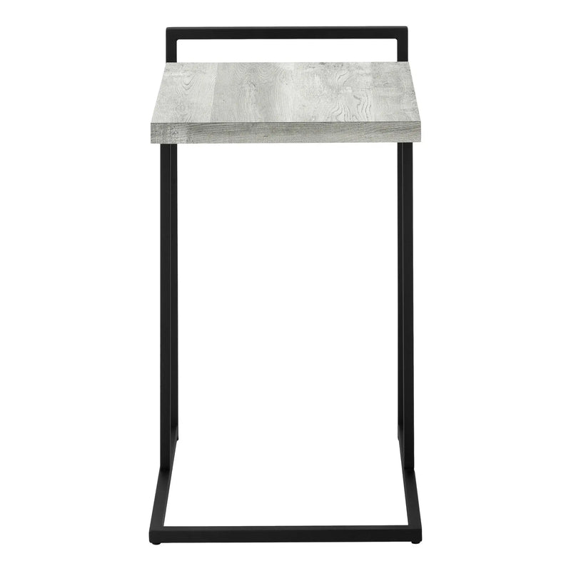 27" Gray and Black Distressed Reclaimed Wood and Iron End Table Homeroots Living Room