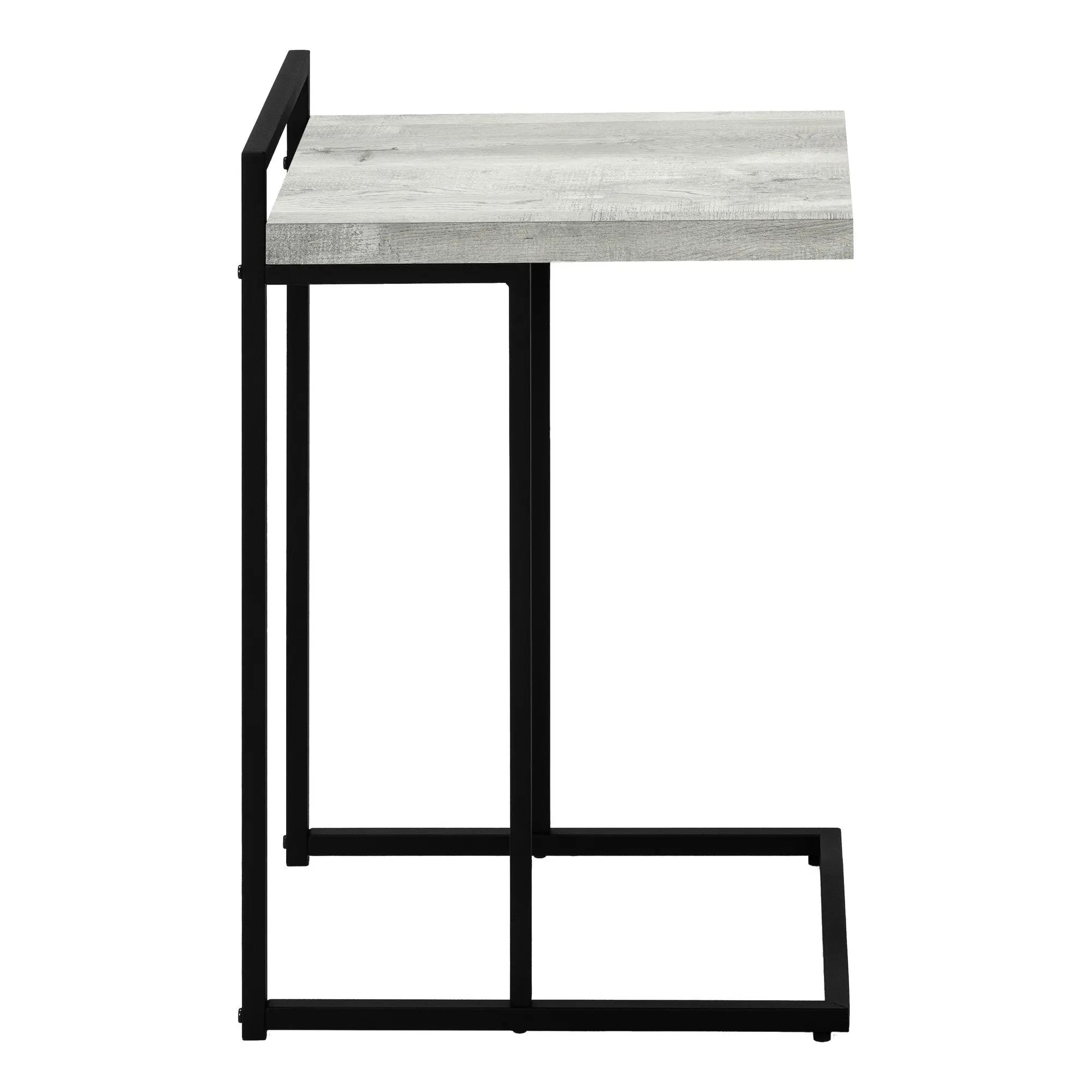 27" Gray and Black Distressed Reclaimed Wood and Iron End Table Homeroots Living Room