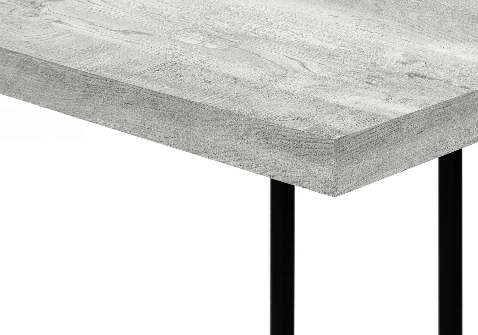 27" Gray and Black Distressed Reclaimed Wood and Iron End Table Homeroots Living Room