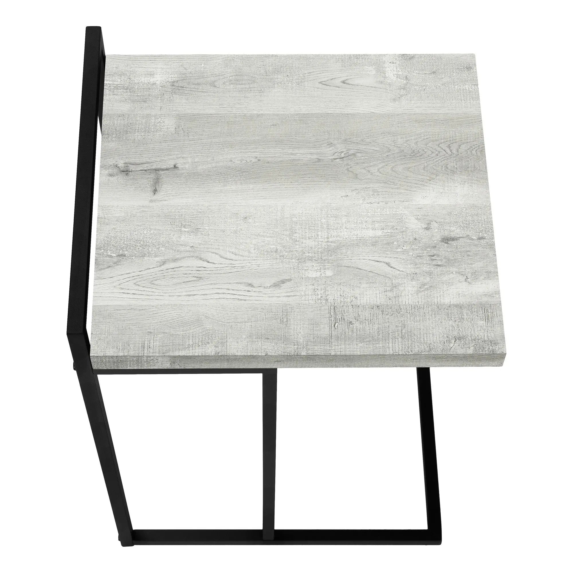 27" Gray and Black Distressed Reclaimed Wood and Iron End Table Homeroots Living Room