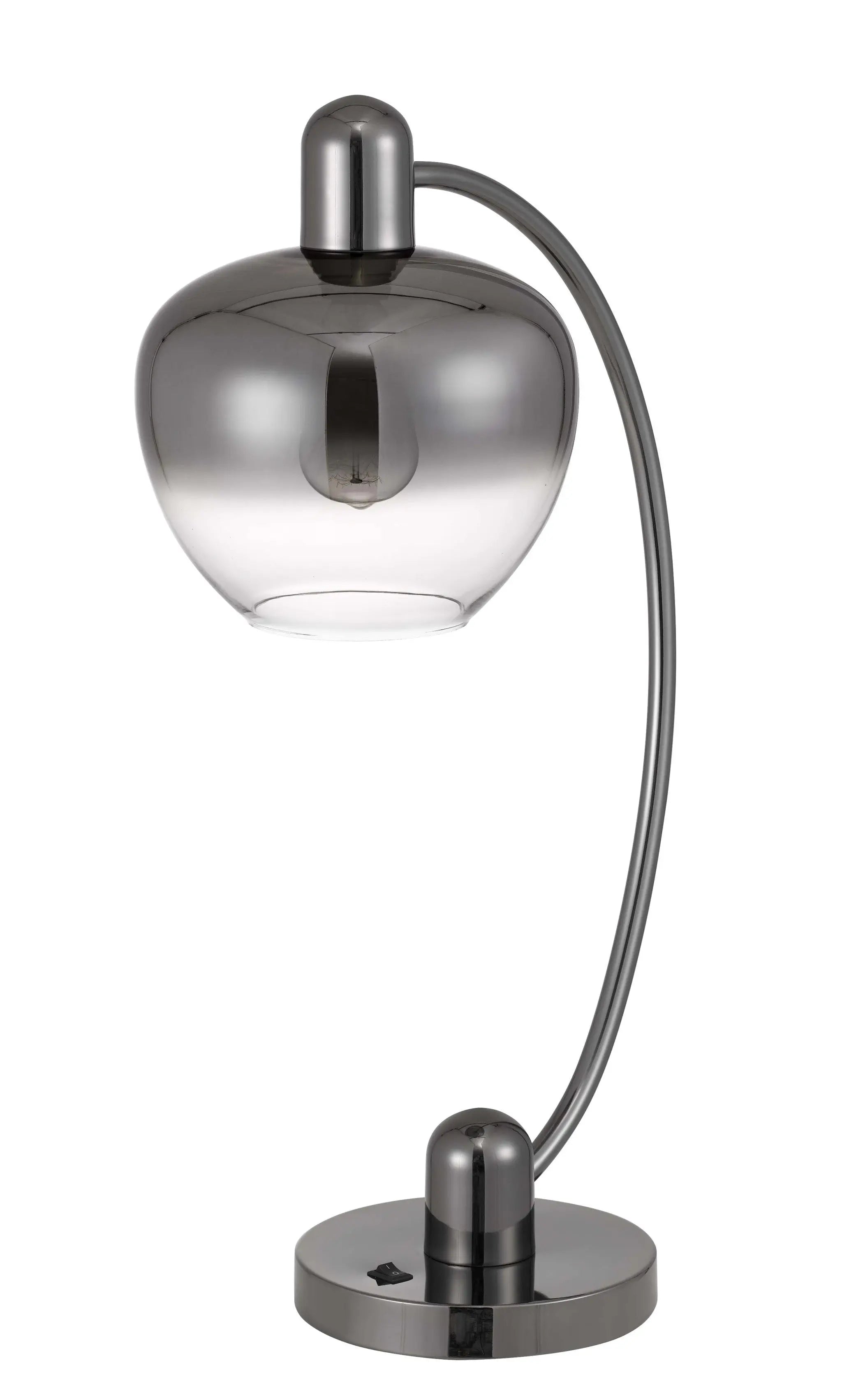 27" Gunmetal Metal Table Lamp With Silver Metallic Globe Shade Homeroots Lighting