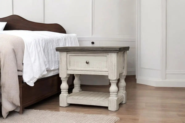 27" Ivory Solid Wood One Drawer Nightstand Homeroots Bed & Bath