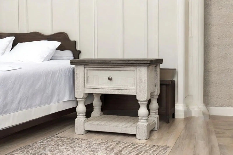 27" Ivory Solid Wood One Drawer Nightstand Homeroots Bed & Bath