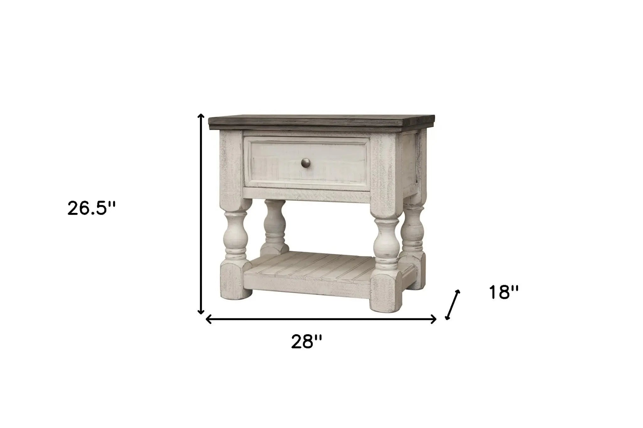27" Ivory Solid Wood One Drawer Nightstand Homeroots Bed & Bath