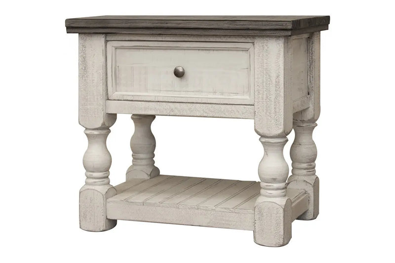 27" Ivory Solid Wood One Drawer Nightstand Homeroots Bed & Bath