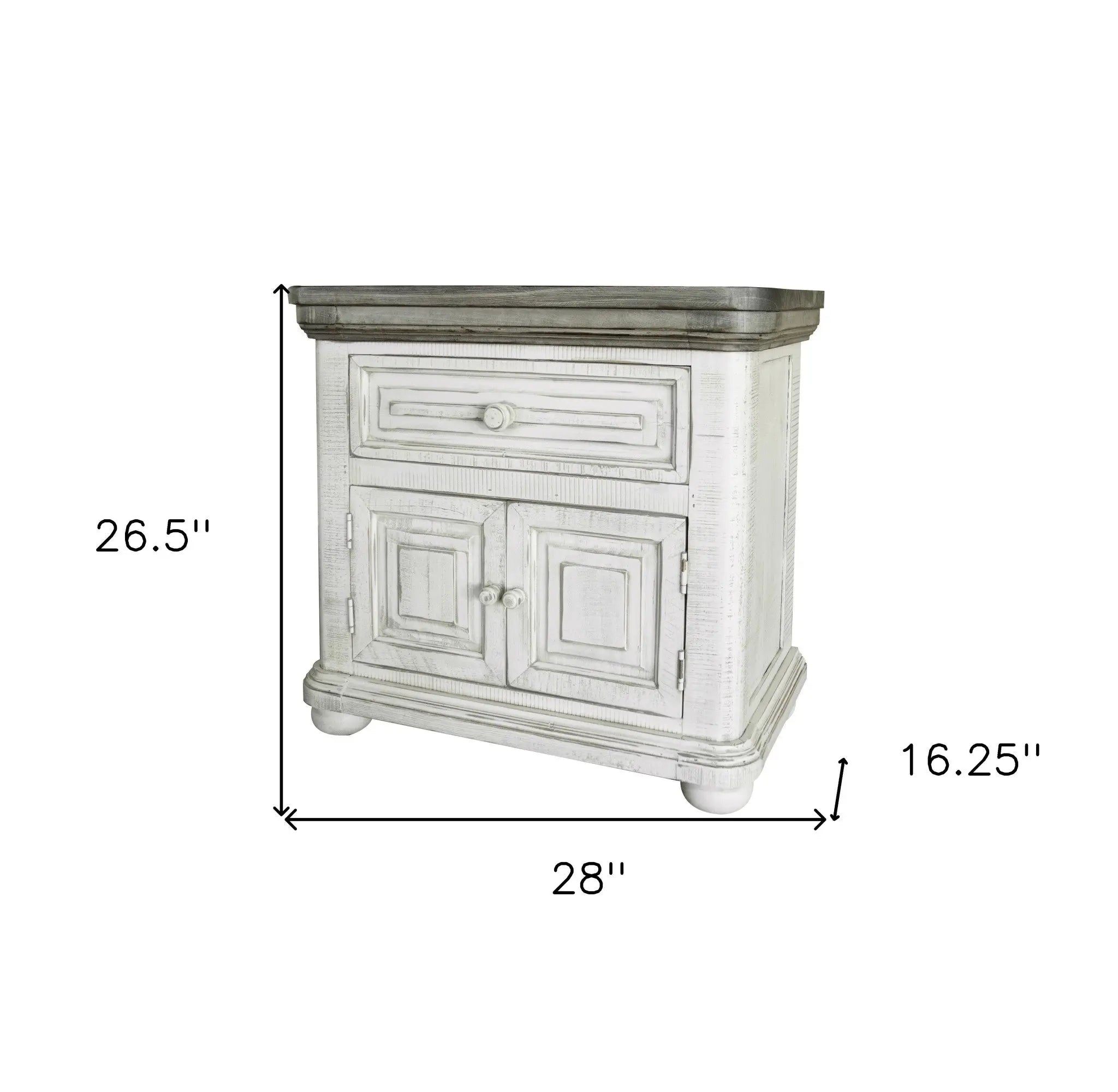27" Ivory Solid Wood One Drawer Nightstand Homeroots Bed & Bath