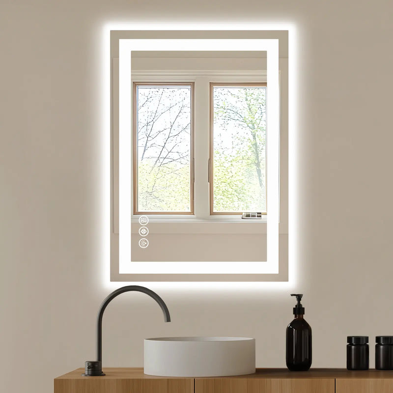 27" Lighted Frameless Anti Fog Bathroom Vanity Mirror Homeroots Bed & Bath