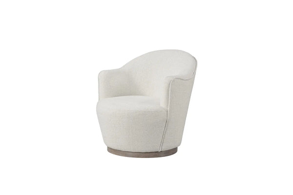 27" Off White Fabric Swivel Barrel Chair Homeroots Living Room