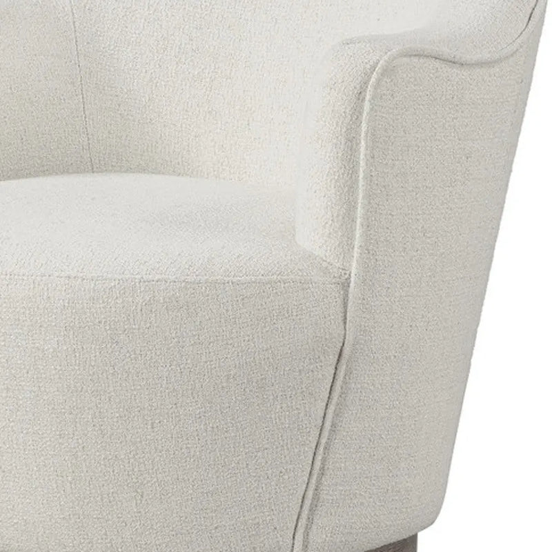 27" Off White Fabric Swivel Barrel Chair Homeroots Living Room
