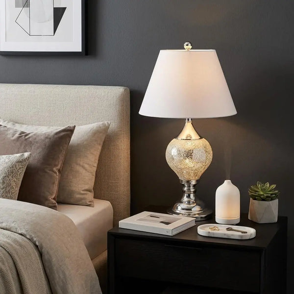 27" Silver Urn Table Lamp With Empire Shade Homeroots Lighting